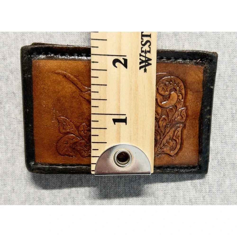 Vtg Tooled Leather Western Belt Longhorn Steer Rodeo Cowboy‎